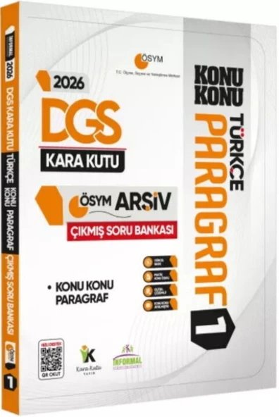 İnformal Yayınları 2026 DGS Türkçenin Kara Kutusu Paragraf 1 Konu Konu ÖSYM Çıkmış Soru Bankası ürün görseli 1