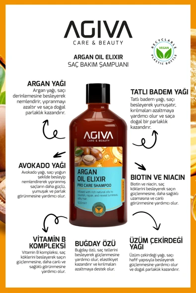 Argan Yağlı Şampuan-500ML - Resim 6