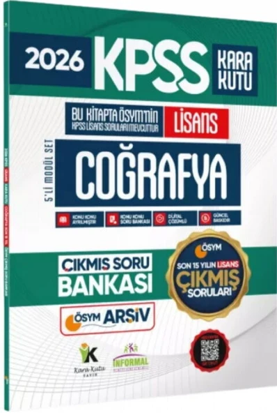 İnformal Yayınları 2026 KPSS Coğrafya FULL Lisans Kara Kutu Son 15 Yıl ÖSYM Çıkmış Soru Bankası ürün görseli 1