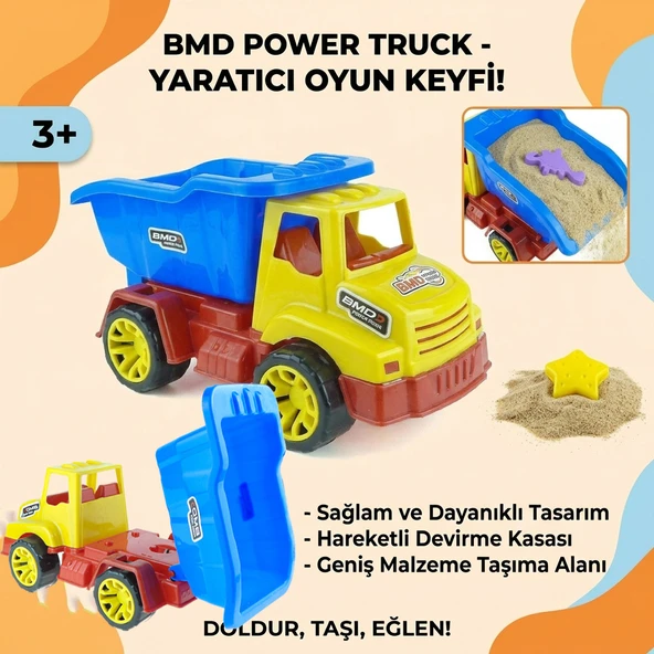 Oyuncak Damperli Kamyon - 25x15x13 cm - Çocuk İnşaat Aracı ürün görseli 1
