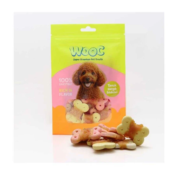 Wooc Tavuk Sargılı Bisküvi Köpek Ödül Maması 75 Gr ürün görseli 1