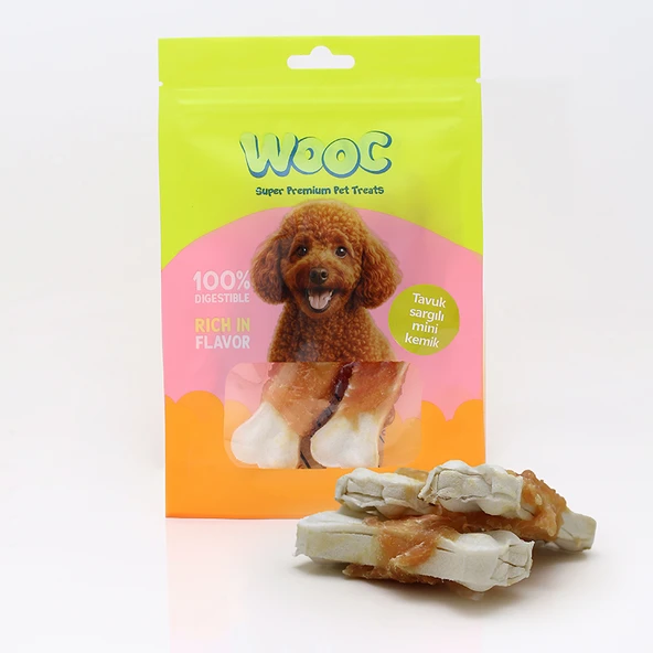 Wooc Tavuk Sargılı Mini Kemik Köpek Ödülü 75 Gr ürün görseli 1