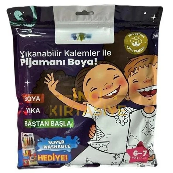 Kalem Hediyeli Boyanabilir Pijama 6-7 Yaş ürün görseli 1