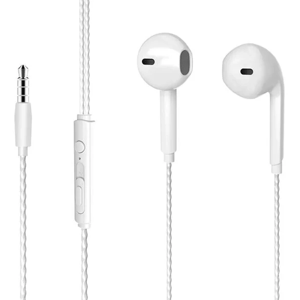 Lecoo Eh104W 3.5 Mm Jacklı Kablolu Kulak İçi Mikrofonlu Kulaklık Beyaz ürün görseli 1