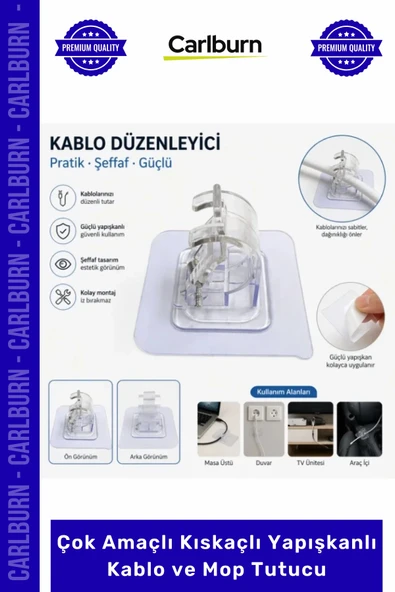 Özel Üretim Duvar Organizer Pratik Askı Düzenleyici Çok Amaçlı Kıskaçlı Yapışkanlı Kablo Mop Tutucu ürün görseli 1