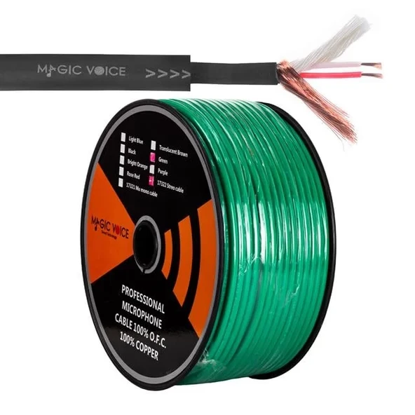 Magicvoice Mi̇Krofon Kablosu Stereo 1. Kali̇Te 100 Metre Yeşil ürün görseli 1