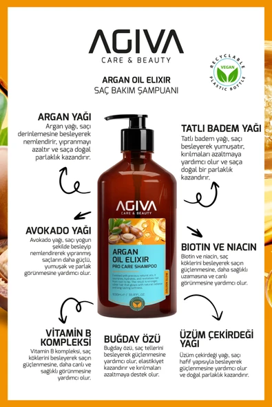 Argan Yağlı Şampuan-1000ML - Resim 6