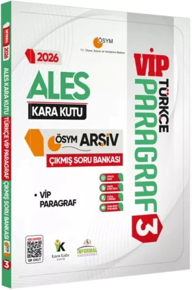 İnformal Yayınları 2026 ALES Türkçenin Kara Kutusu Paragraf 3 VİP ÖSYM Çıkmış Soru Bankası ürün görseli 1