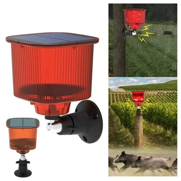 Pm-26955 Mikrofonlu Sesli Hayvan Kovucu Alarm Solar Panelli ürün görseli 1