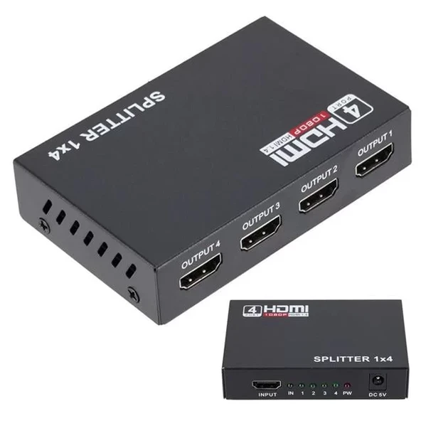 Hdmı-104 1080I-1080P 3D 1X4 Port Hdmı 1.4V Dağıtıcı Splitter Çoklayıcı ürün görseli 1