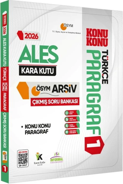 İnformal Yayınları 2026 ALES Türkçenin Kara Kutusu Paragraf 1 Konu Konu ÖSYM Çıkmış Soru Bankası ürün görseli 1