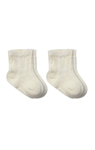 Fiyonklu Penye Soket Çorap 2li 10150 Naturel ürün görseli 1