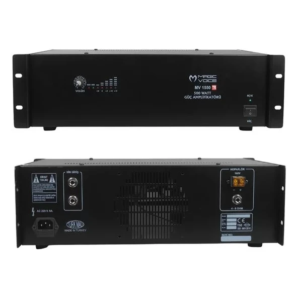 Magicvoice Mv-1550 500 Watt 4-8 Ohm 100 Volt 19 Rack Hat Trafolu Power Anfi ürün görseli 1