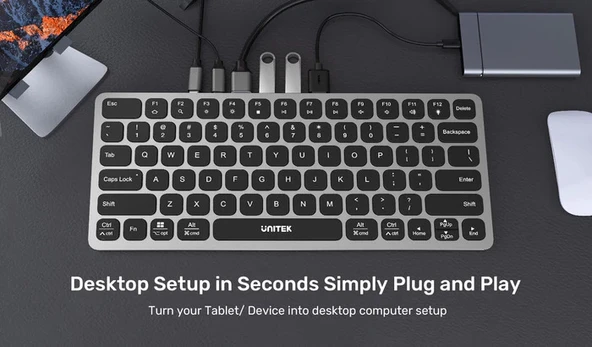 UNITEK 9-IN-1 USB-C HUB KLAVYE (D1092A) - Resim 6