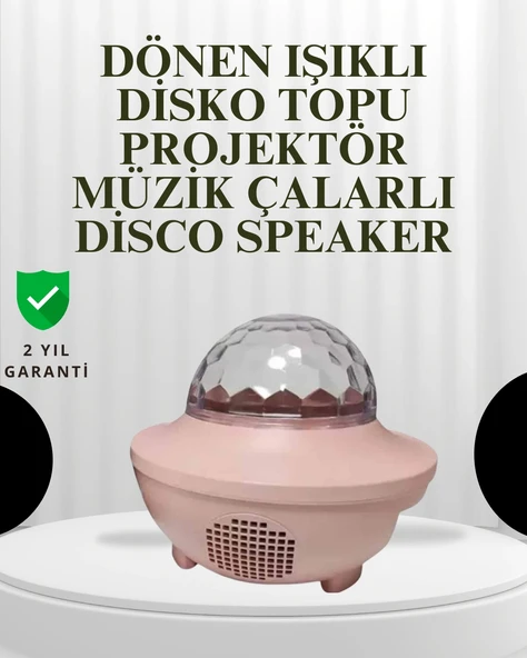Sesle Etkileşimli Yıldız Projektörlü Gece Lambası - Bluetooth Hoparlörlü, Usb Girişli, Dönen Okyanus ürün görseli 1