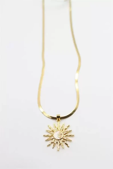 Güneş Kolye - Altın - Resim 2