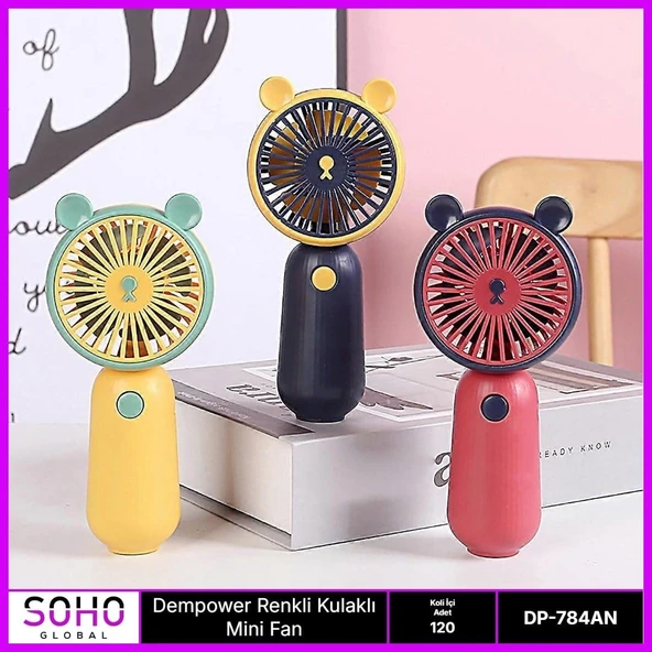 Renkli Kulaklı Mini Fan ürün görseli 1