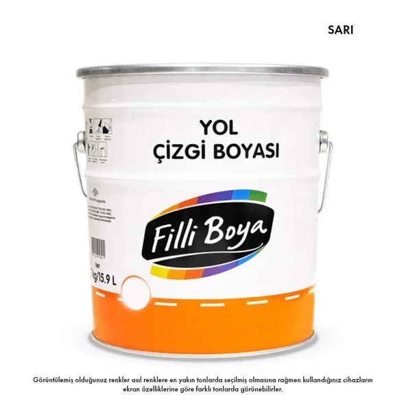 Filli Boya Solvent Bazlı Yol Çizgi Boyası 20 Kg Sarı ürün görseli 1