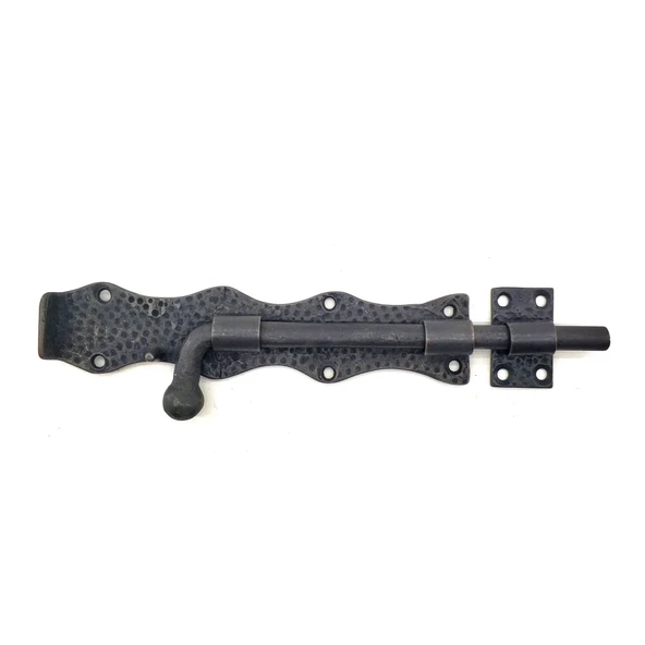 Antika Tarz Dekoratif Pirinç Dövme Kapı Sürgüsü - 20cm, Oksit ürün görseli 1