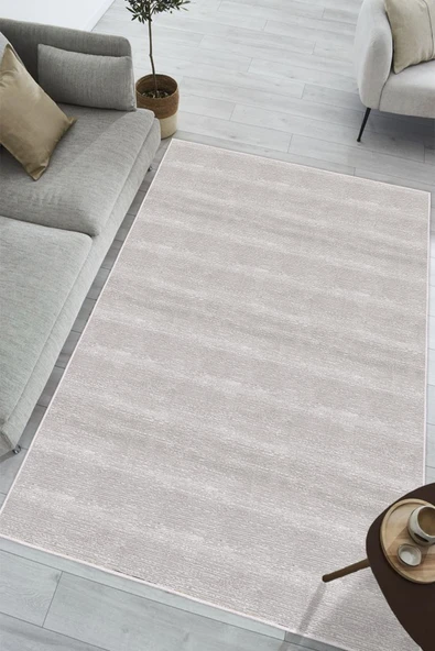 Modern Desenli Baskılı Kaymaz Yıkanabilir Salon Oturma Odası Mutfak Antre Halısı Yolluk 200 x 250 cm Gri ürün görseli 1