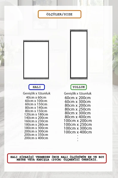 Çerçeve Desen Baskılı Kaymaz Yıkanabilir Salon Oturma Odası Mutfak Hol Antre Halısı Yolluk 80 x 300 cm Beyaz ürün görseli 1