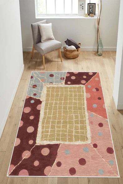 Şirin Hayvan Figürlü Alfabe Tasarımlı Dijital Baskılı Yıkanabilir Kaymaz Taban Salon Halısı Yolluk 50 x 60 cm Çok Renkli