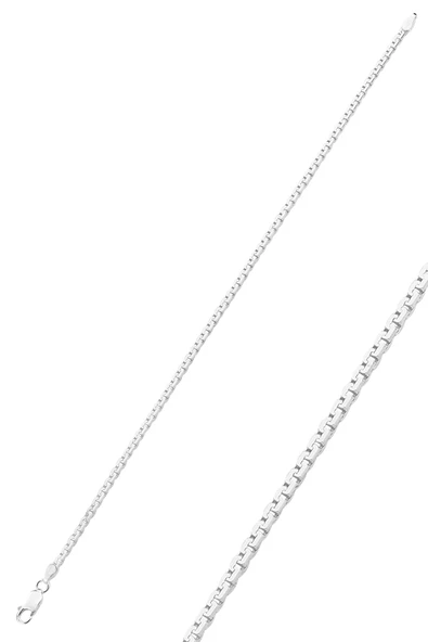 Gümüş küp zincirli erkek bileklik 2,3 mm SGTL12268RODAJ ürün görseli 1