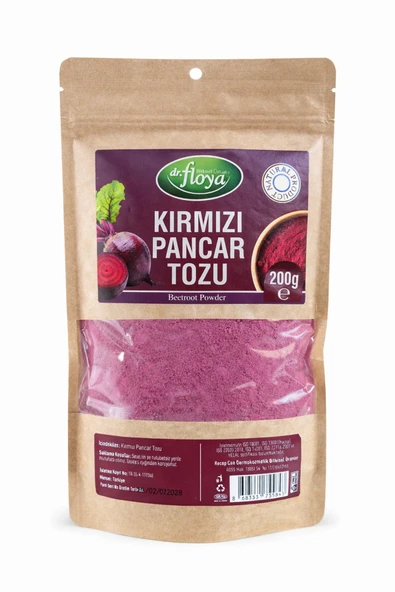 Dr.Floya Kırmızı Pancar Tozu Beetroot Powder 200gr ürün görseli 1