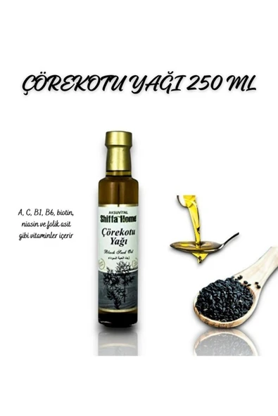 Çörekotu Yağı 250 ML Cam Şişe Soğuk Pres Çörekotu Yağı Black Cumin Seed Oil ürün görseli 1