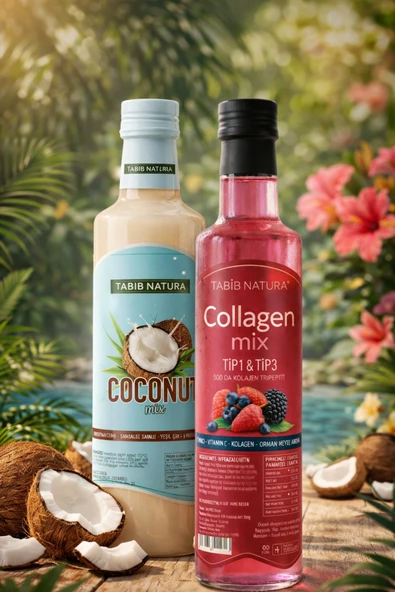 Collagen Mix - Tripeptit 500 Dalton Tip 1 & Tip 3 Kolajen + Coconut Mix Detox Mix ürün görseli 1