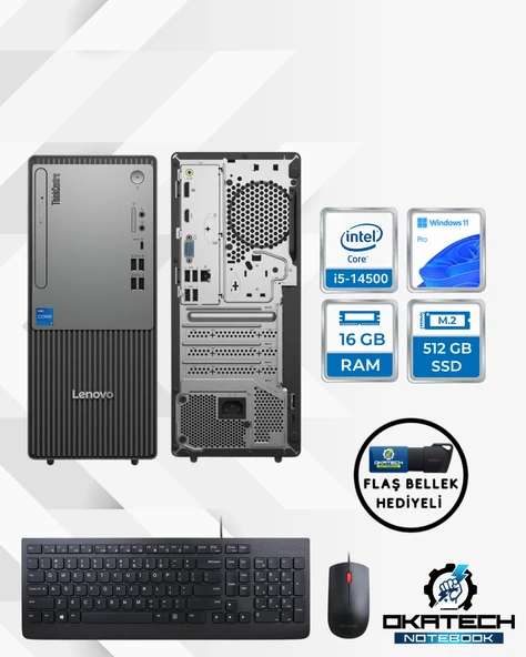 Thinkcentre Neo 50t G5 12ub000btr Core I5 13400-16gb Ddr5 Ram-512gb WİNDOWS 11 PRO + USB BELLEK ürün görseli 1