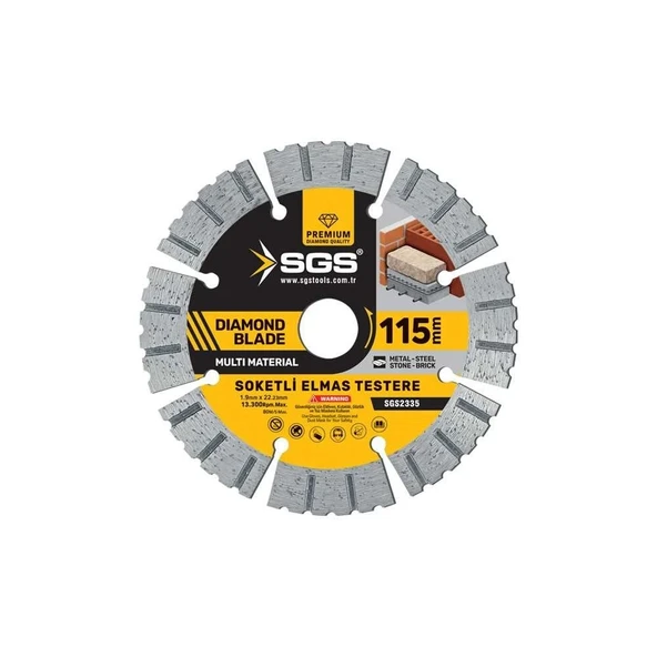 SGS SOKETLİ ELMAS TESTERE MULTI-MATERIAL 115mm SGS2335 ürün görseli 1