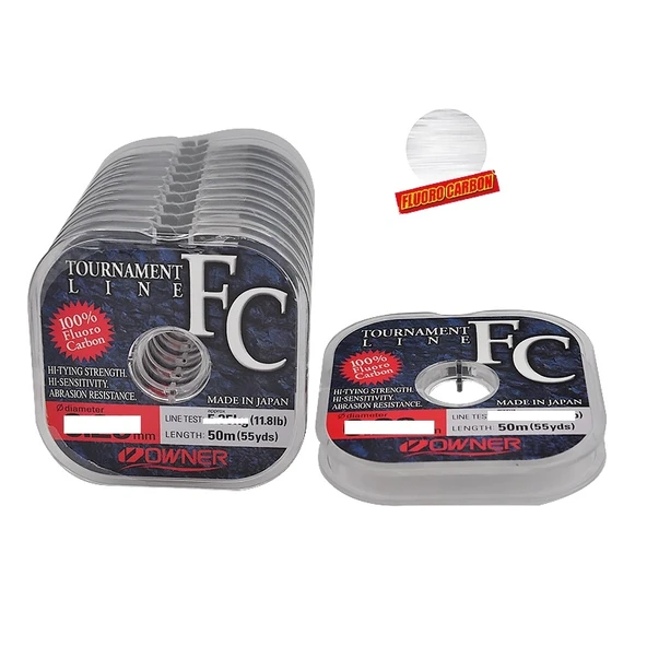 %100 Flourocarbon Misina Owner Tournament Fc 50M Super Clear 0,14Mm ürün görseli 1