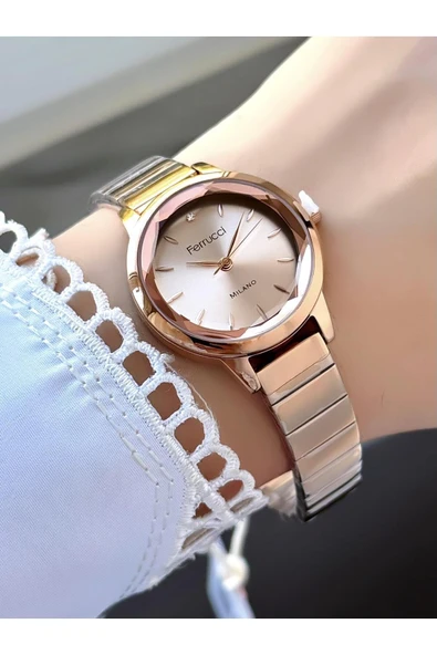 Milano Krem Kadran Rose Gold Metal Kordon Kadın Kol Saati  Rose ürün görseli 1