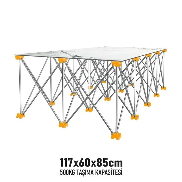 SGS KATLANIR ÇALIŞMA TEZGAHI ALÜMİNYUM 117*60*85 CM SGS921 ürün görseli 1