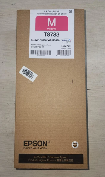 Epson T8782 C13T878240 XXL Kırmızı (Magenta) Orijinal Mürekkep - WF-R5190 / WF-R5690 Uyumlu ürün görseli 1