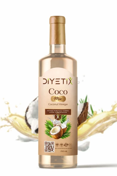 Diyetix Coco Mix -250 Ml | Hindistan Cevizi Sirkesi–Katkısız & Doğal Fermente Günlük Kullanım ürün görseli 1