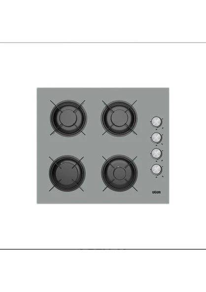 Uğur UEO 6040W0 GCY 2R1 Set Üstü 4 Gözlü Gri Cam Ocak ürün görseli 1