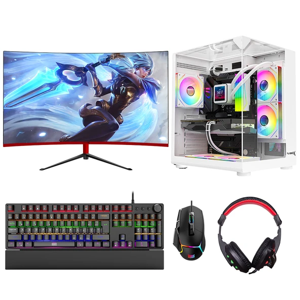 Turbox Tx8606 Ryzen 7 5700X 32GB Ram 1TB SSD SSD 8GB RTX3050 23.6 inç 165Hz Curved Oyun Oem Paket ürün görseli 1
