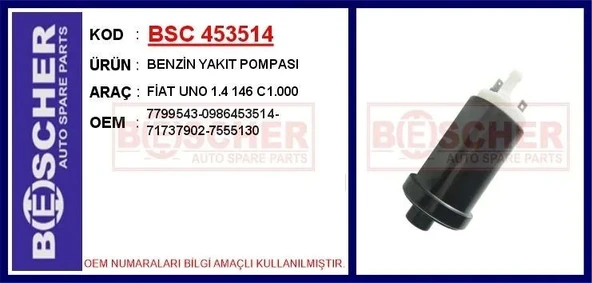 BENZİN YAKIT POMPASI FİAT UNO 1.4 146 C1.000 ürün görseli 1