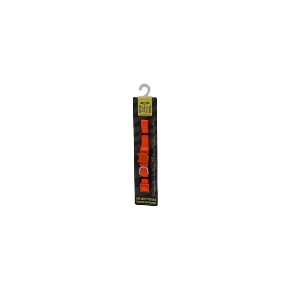 Cattie Güvenlik Tokalı Dokumadan El Yapımı Kedi Boyun Tasması 1x15-25cm - Orange ürün görseli 1