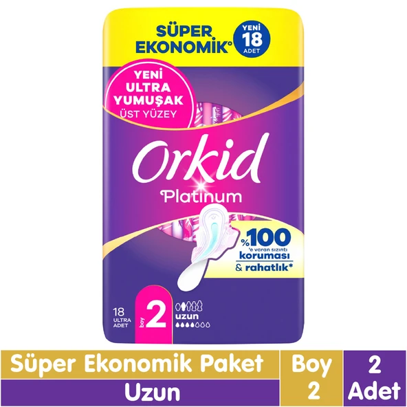 Orkid Platinum Uzun Ped Süper Ekonomik Paket 18x2 36 Adet ürün görseli 1