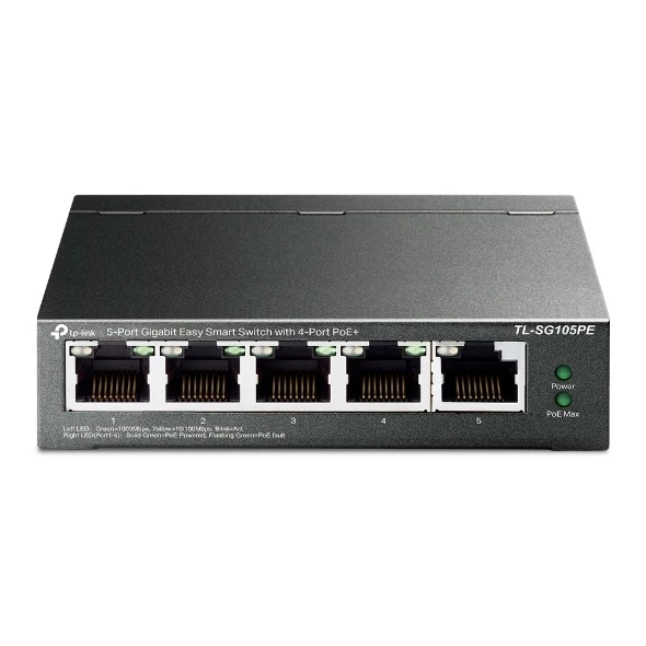 Tp-Link TL-SG105PE, 5 Port Gıgabıt Easy Smart Swıtch 4-Port Poe Plus ürün görseli 1