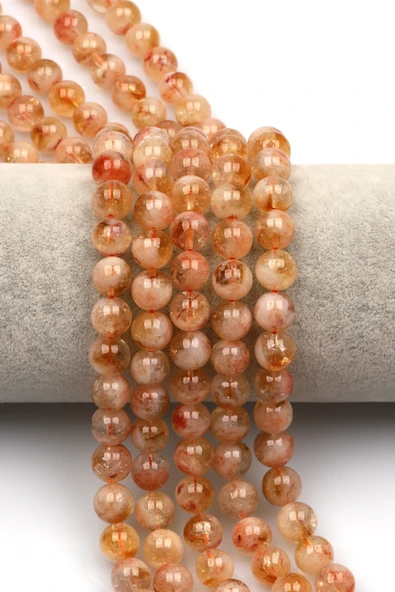 Sitrin Doğal Taş Dizi 8 mm Küre Kesim - DZ-0955 ürün görseli 1