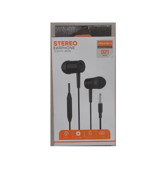 D21 Stereo Siyah Mikrofonlu Kulaklık ürün görseli 1
