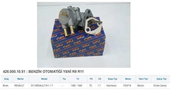 BENZIN OTOMATIGI 3 TÜPLÜ R9 EM ürün görseli 1