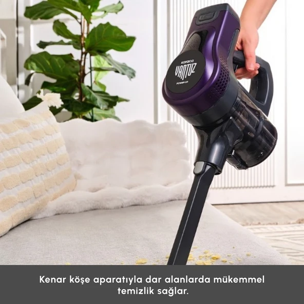Karaca Vantuz Power Up Max Dikey Süpürge Grape Purple - Resim 7