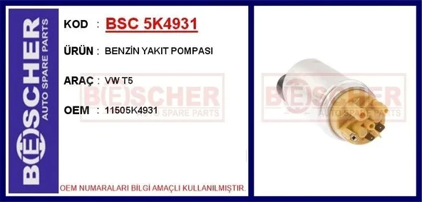 BENZİN YAKIT POMPASI VW T5 ürün görseli 1
