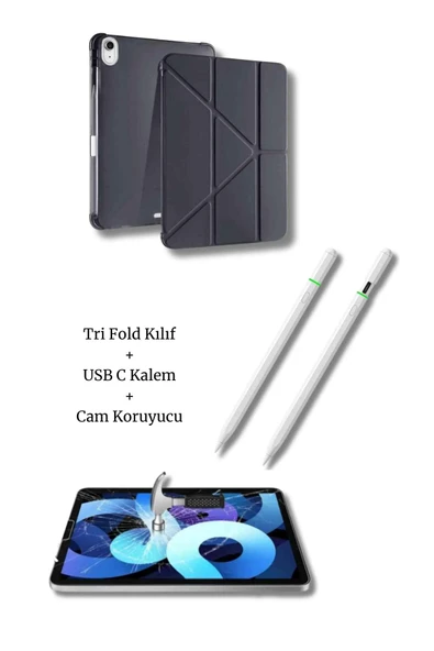 iPad A16 11. ve 10. Nesil ile Uyumlu A3355 A2757 Premium 3’lü Tablet Aksesuar Seti ürün görseli 1