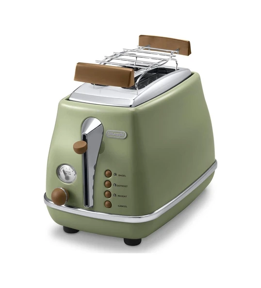 Delonghi Icona Vintage İki Dilim Ekmek Kızartma Makinesi CTOV 2103.GR Yeşil ürün görseli 1